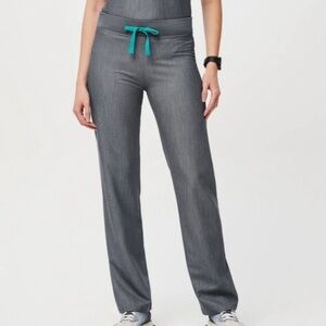 Figs graphite Livingston pants large scrubs gray  silver teal relaxed